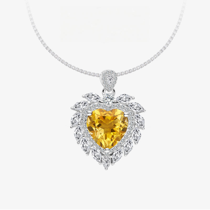 Collier Cœur Étincelant en Cristal Naturel