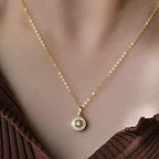 Lucky Compass Necklace | 60th Birthday Gift for Her in Silver & Gold