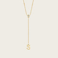 Y-Neck Custom Initial Necklace Adjustable Versatile Personalized Choker