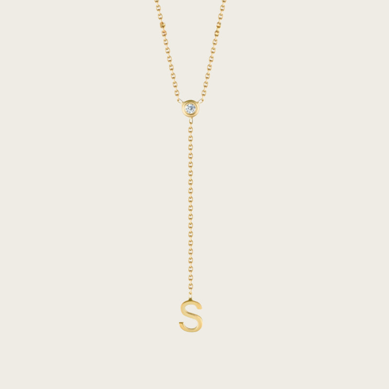 Y-Neck Custom Initial Necklace Adjustable Versatile Personalized Choker