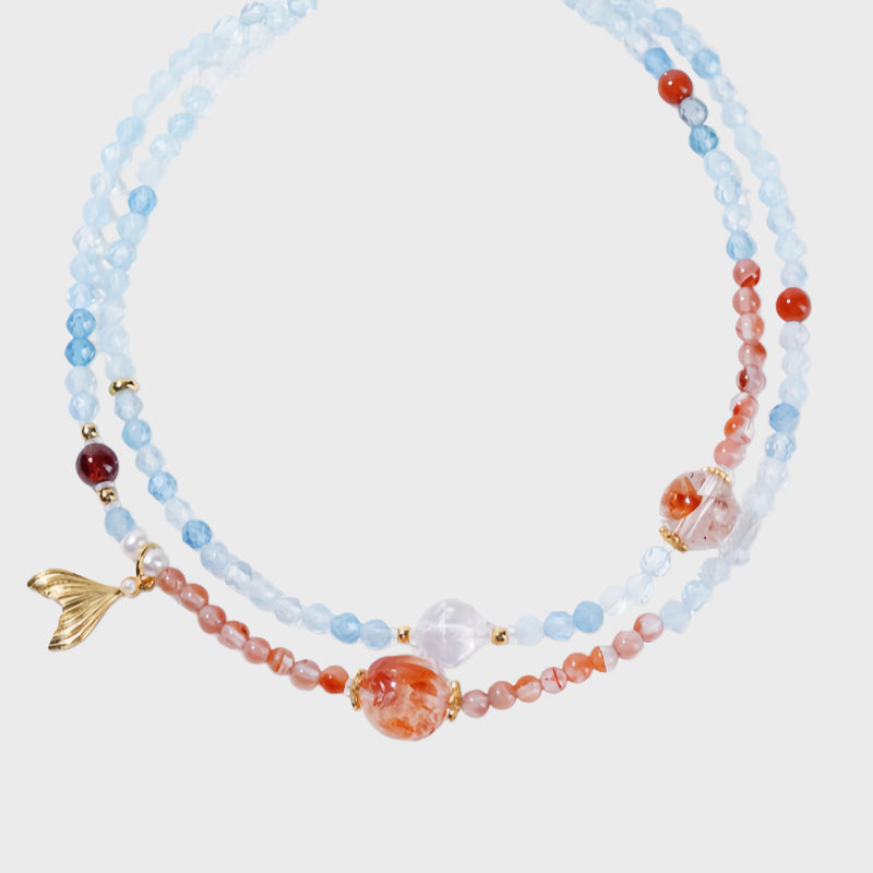 Aquamarine & Multi-Stones Necklace– Calm Mind, Open Heart, Attract Balance