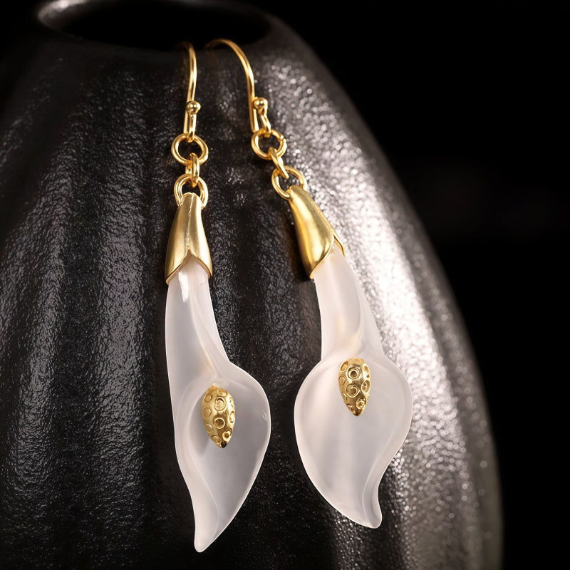 Boucles d'oreilles en quartz clair Clarté Volubilis