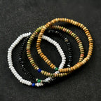 Natural Stone Abacus Bead Stackable Bracelet - guards inner peace