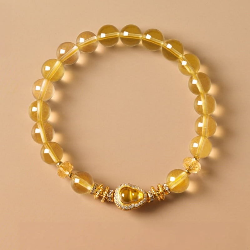Citrine Lucky Gourd Bracelet - Success & Prosperity