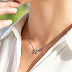Natural Aquamarine Flower Necklace - Calm Your Energy