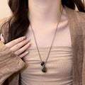 Natural Tiger Eye Stone Necklace, Unique Teardrop Sweater Chain