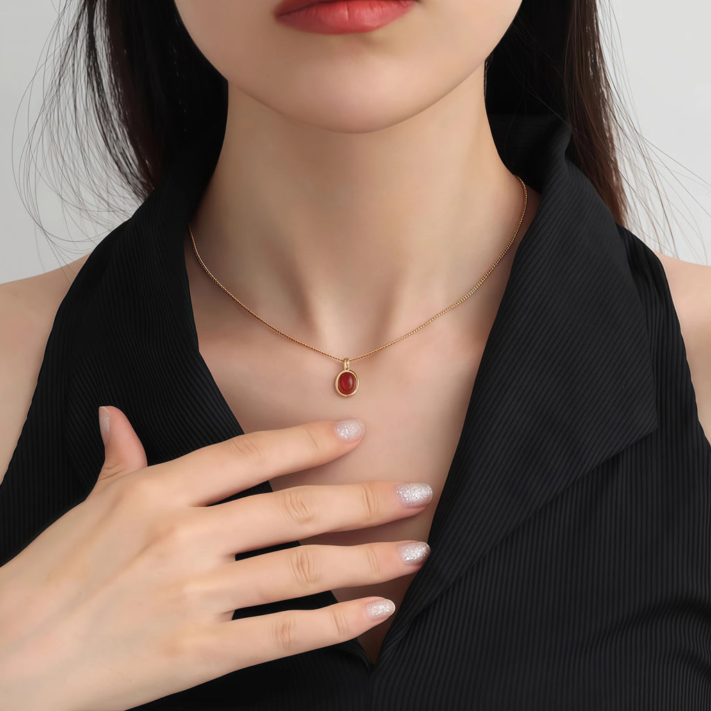 Collier Sakura en jade Hetian
