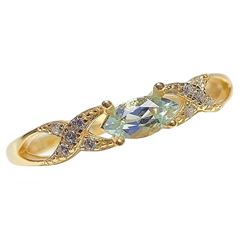 Natiural Aquamarine Intersection Ring - Clarity & Positive Flow