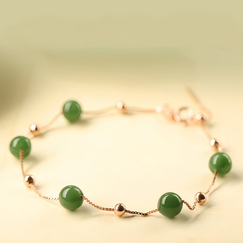 Star‑Scattered Hetian Jade Necklace & Bracelet Set
