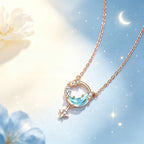 Collier Lune Bleue Mystique et Étoile Blanche Pure