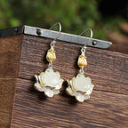 Boucles d'oreilles Lucky Lotus Pod en jade Hetian – Bijoux ethniques orientaux