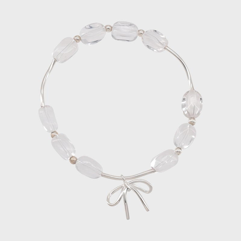 Gentle & Versatile Niche Design Clear Quartz Bow Bracelet – Purify Aura, Boost Wisdom