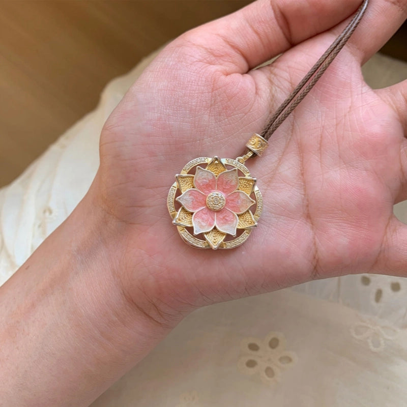 Pink Lotus Necklace - Healing Energy, Purity and Luck