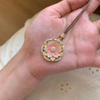 Collier Lotus Rose Porte-Bonheur