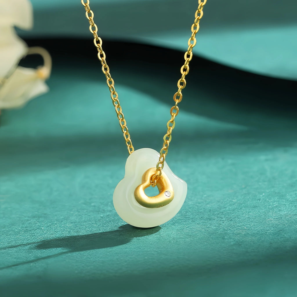 Hetian Jade Heart Necklace - Heart Pendant for Eternal Affection