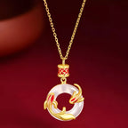 Natural Hetian Jade Ping An Kou Necklace - safety and positive blessings