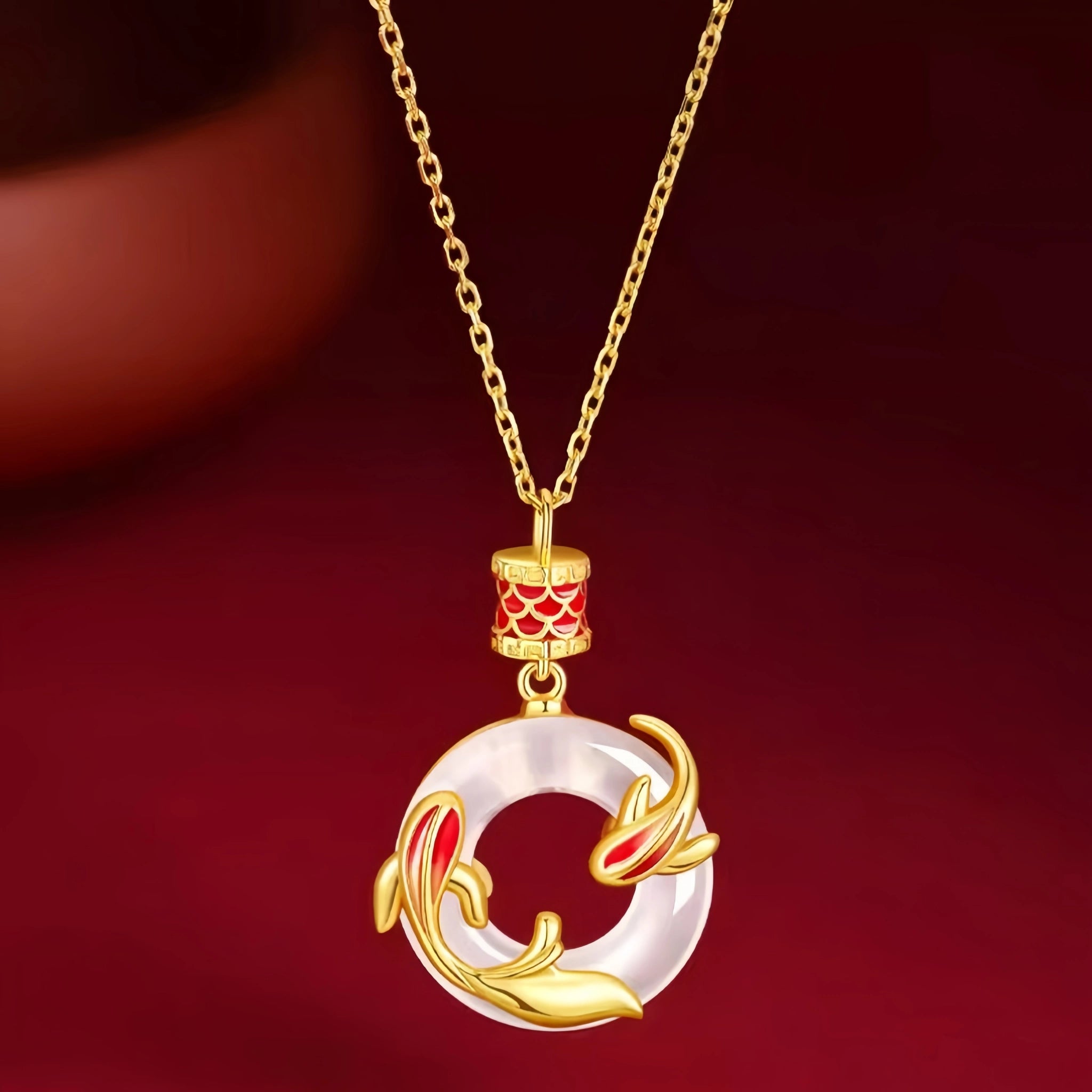 Natural Hetian Jade Ping An Kou Necklace - safety and positive blessings