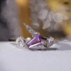 Bague Licorne en Améthyste Naturelle - Tête Claire, Chemin de Chance
