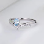 Bague Goutte d'Eau en Aigue-marine – Éloquence et Popularité Accrues