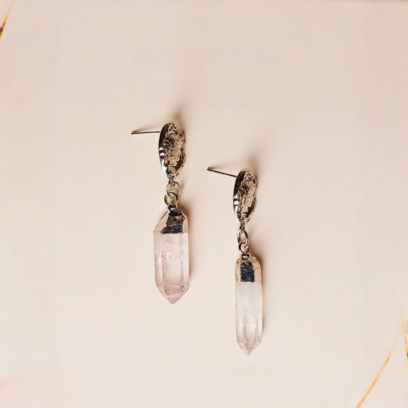 Natural Clear Quartz Earrings — Clear Quartz Purifies Your Aura