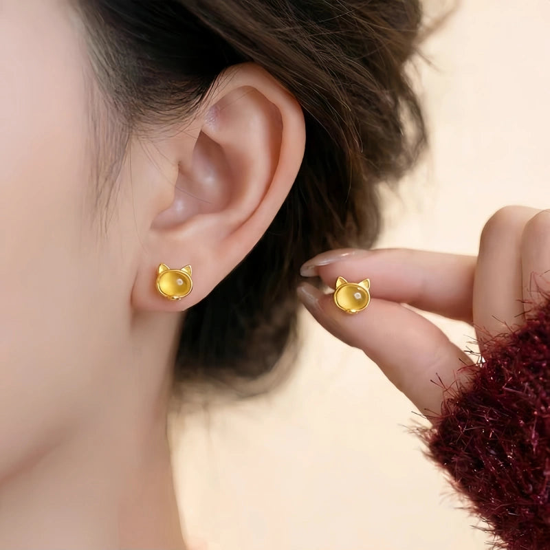 Joyful Purr Natural Citrine Earrings