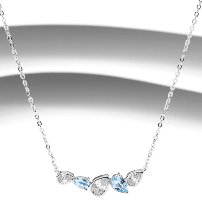 Natural Aquamarine Smile Necklace - Gentle Luck and Clarity