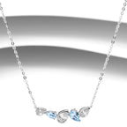 Natural Aquamarine Smile Necklace - Gentle Luck and Clarity