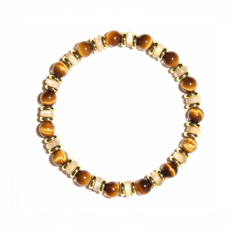 Bracelet en pierre naturelle œil de tigre, bracelet de perles de niche pour couples, cadeau pour hommes et femmes
