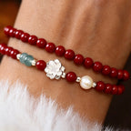 Lotus Natural Cinnabar Bracelet - Grow Through What You Go Through