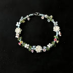 Bracelet tressé floral fait main