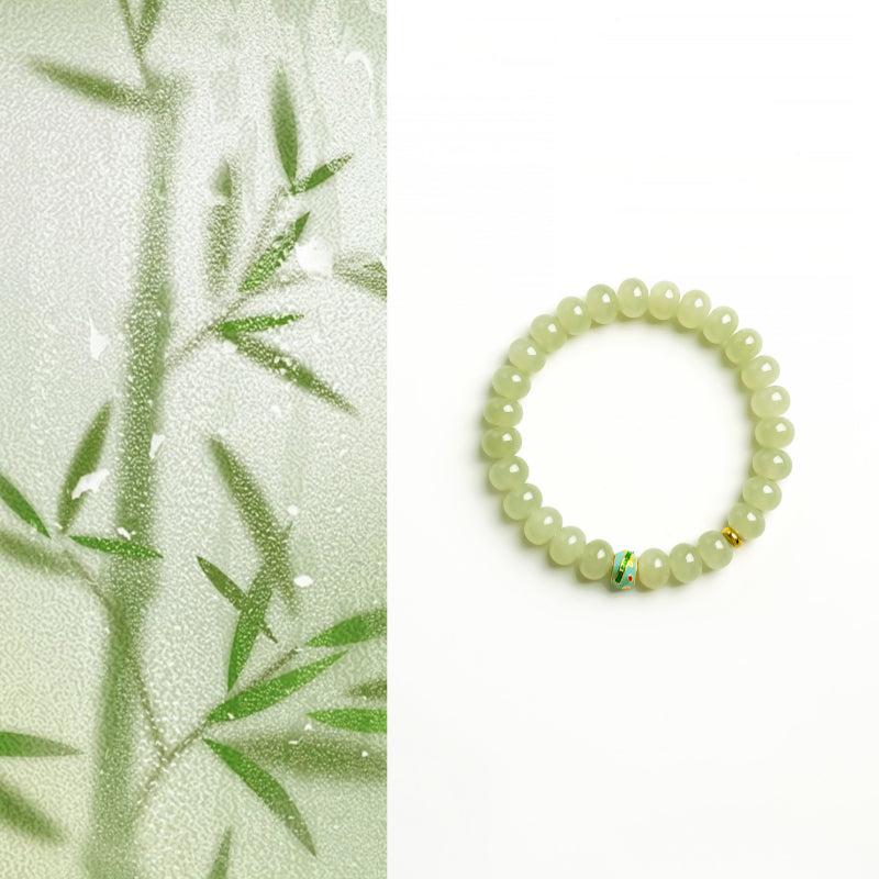 Natural Hetian Jade Enamel Bracelet - Wear Balance, Live Gently