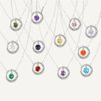 60th Birthday Necklace - Six Rings for Six Decades Sterling Silver Birthstone Gift