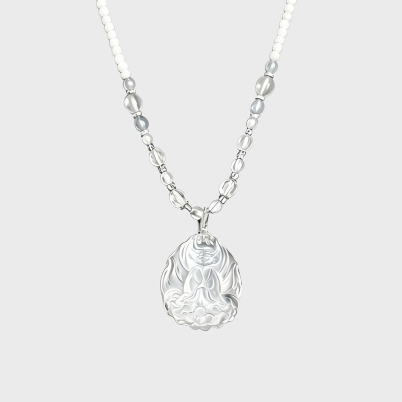 Clear Quartz Nine-Tailed Fox Necklace– Wisdom, Protection, Abundance