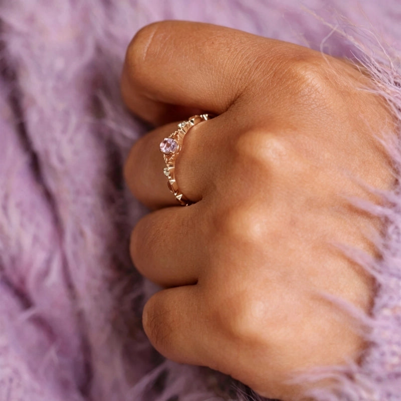 Natural Amethyst Ring - Violet Glow Eases Restless Minds