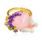 Bague Papillon de Rêve en Pierre Précieuse Lavande - Bague Calme