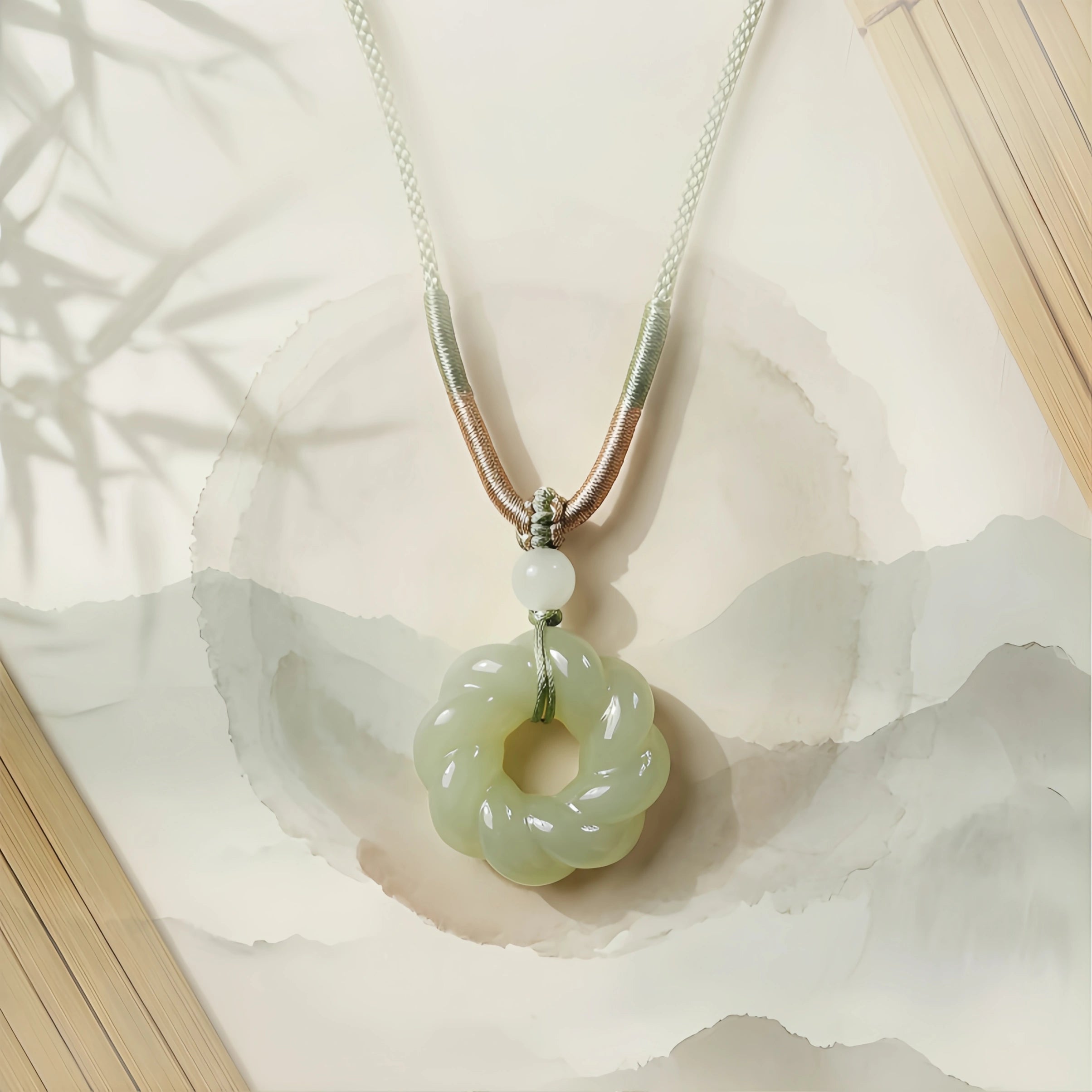 Collier Lotus Dew en jade Hetian naturel