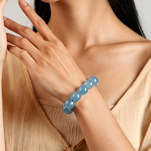 Bracelet en aigue-marine Porte-Bonheur - Sérénité Océane