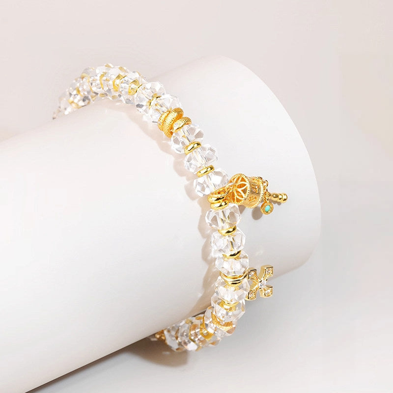 Clear Quartz Bracelet - Fortune Spinner, Amplify Good Energy