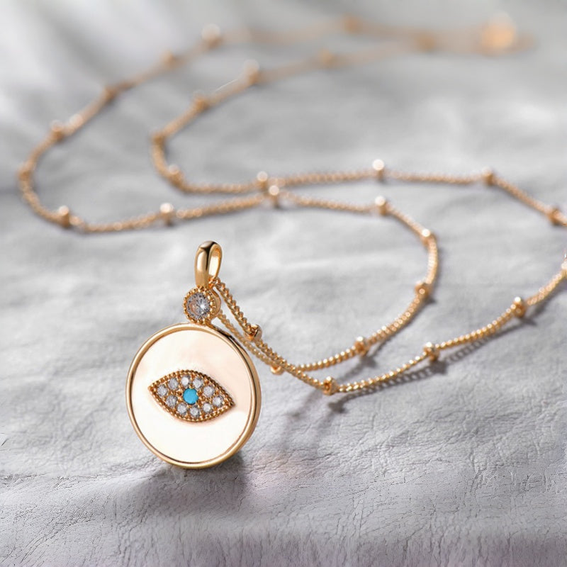 Gold Evil Eye Necklace - New Beginnings Fresh Starts