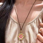 Collier Lotus Rose Porte-Bonheur