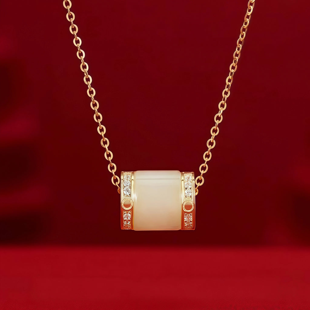 Collier en jade Hetian simple et sûr