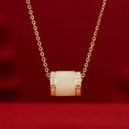 Collier en jade Hetian simple et sûr