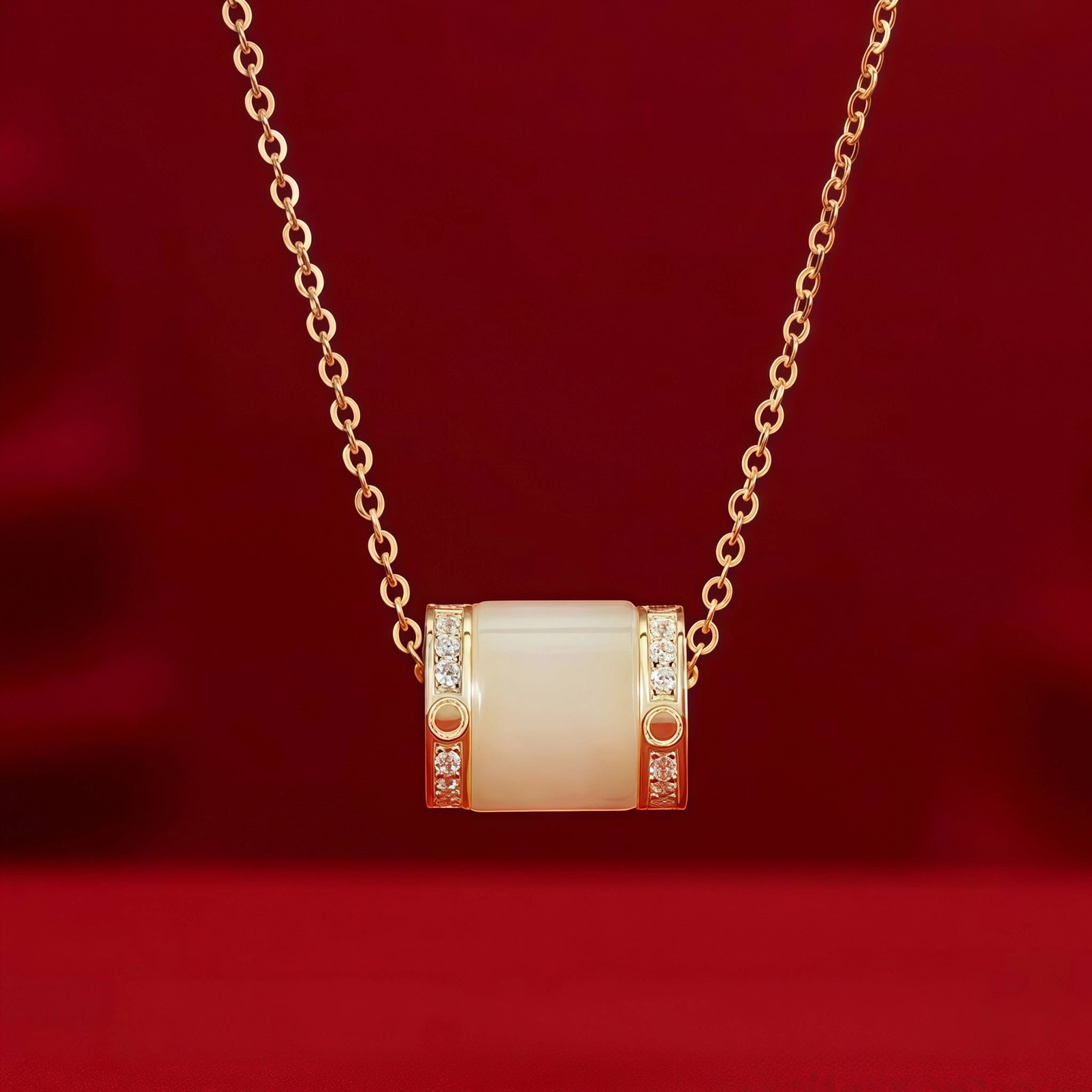Collier en jade Hetian simple et sûr