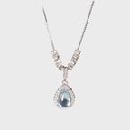 Collier Aigue-Marine Naturelle – Active le Chakra de la Gorge, Expression Claire, Attire les Bienfaiteurs
