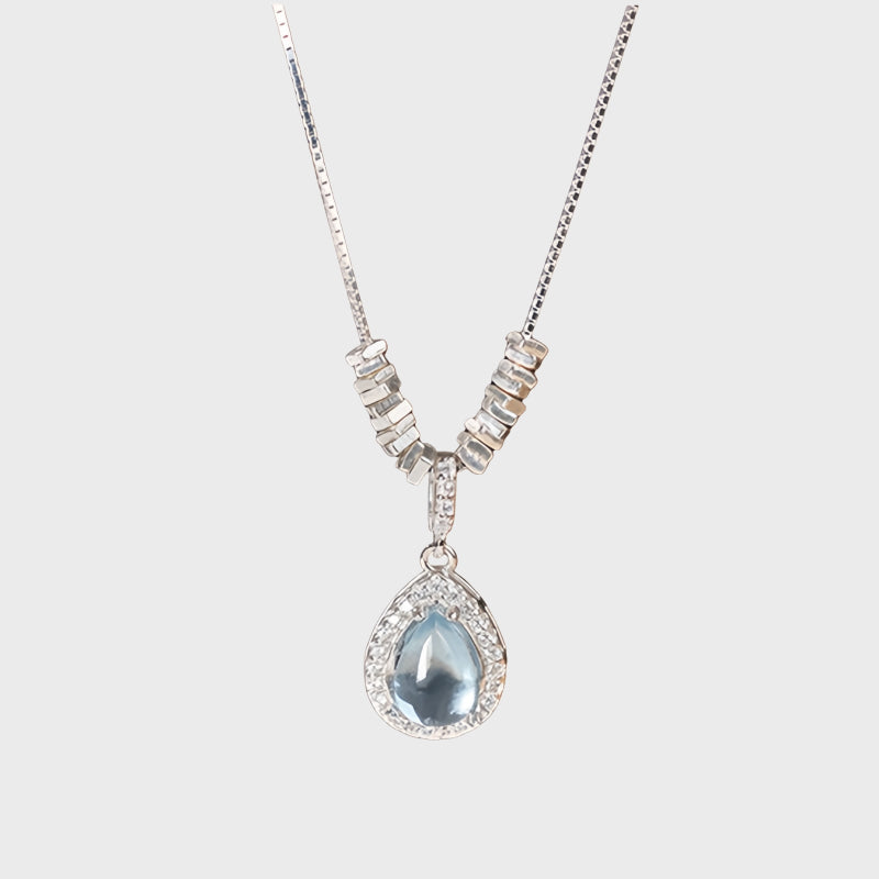 Natural Aquamarine Necklace – Activate Throat Chakra, Clear Expression, Attract Benefactors