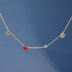 Customizable Letter/Zodiac/Zircon/Enamel Heart Pendant Necklace