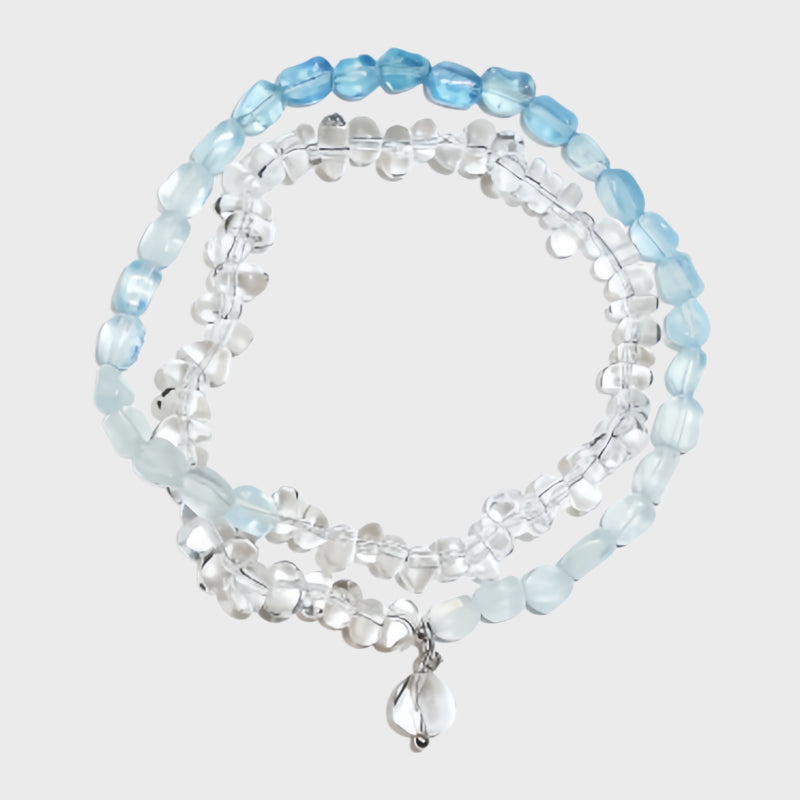 Gradient Aquamarine Bracelet– Calm Emotion, Speak Truth, Attract Luck