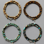 Natural Stone Faceted Bead Stackable Bracelet - Gentle Energy & Daily Healing