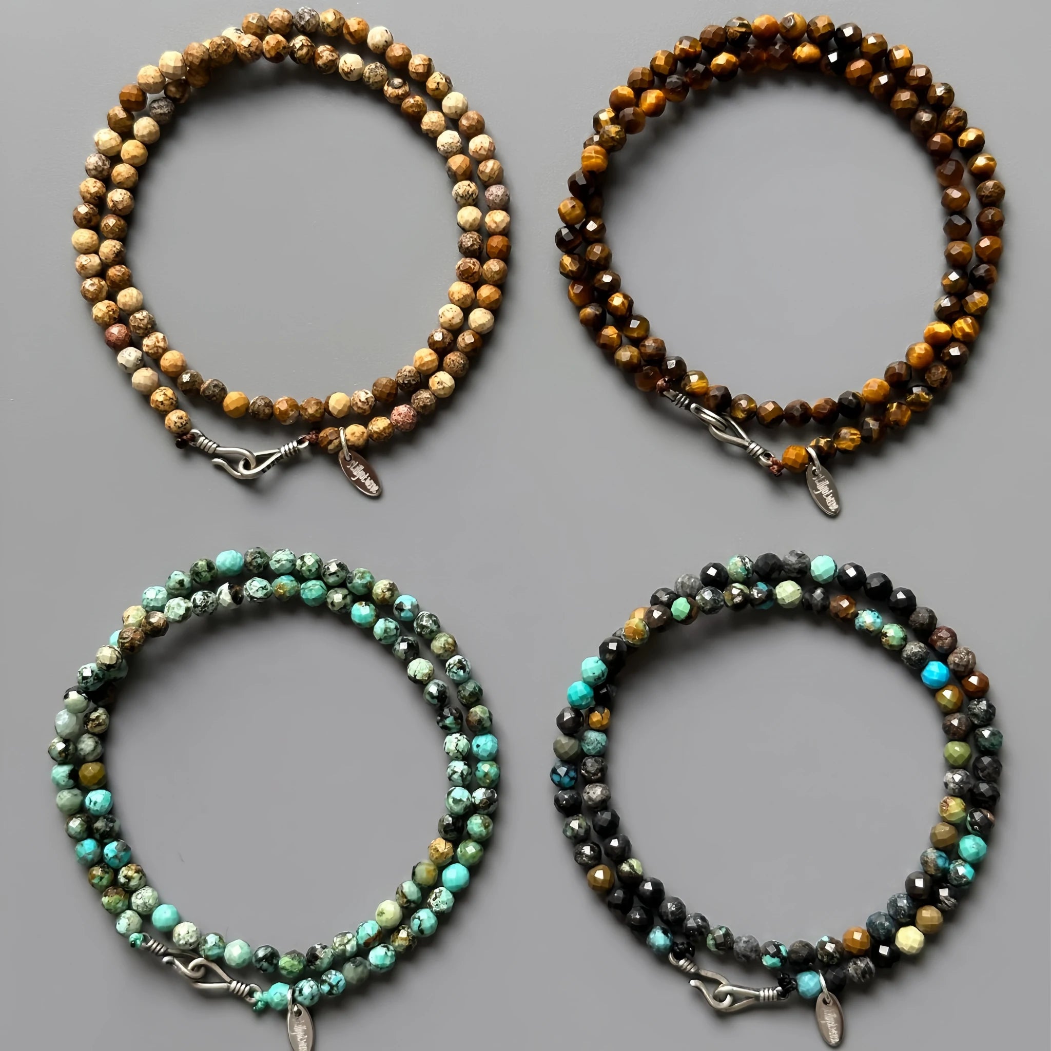Natural Stone Faceted Bead Stackable Bracelet - Gentle Energy & Daily Healing