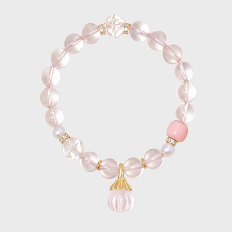 Perfume Bottle Rose Quartz/Kunzite Bracelet – Attract Love, Relieve Anxiety